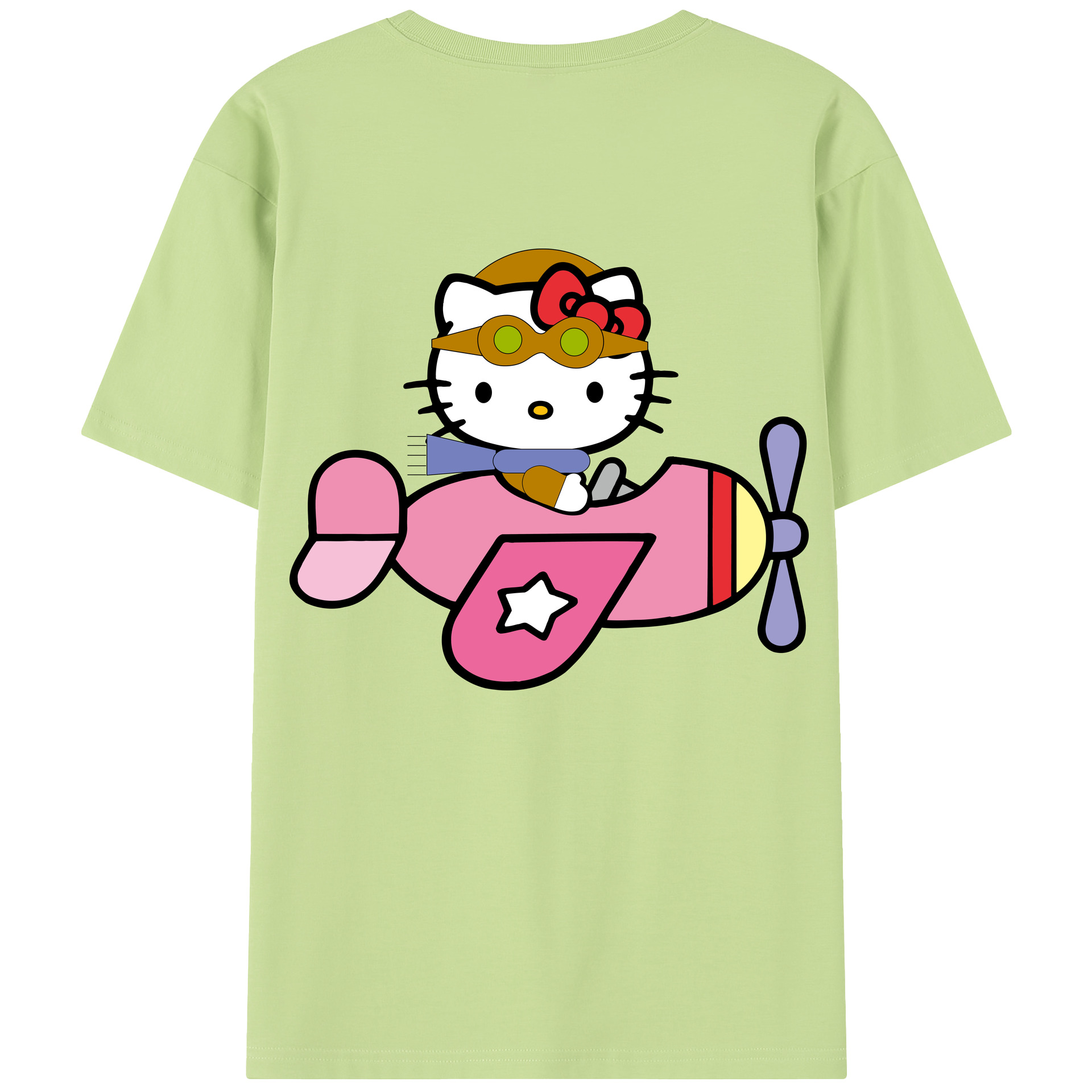 （画像用） Hello Kitty ハローキティ 綿100％半袖Tシャツ（背面プリント）